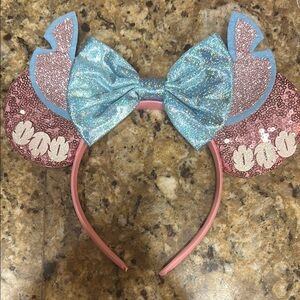 Sparkly Pink & Blue Sequin Mouse Ears Stitch Headband